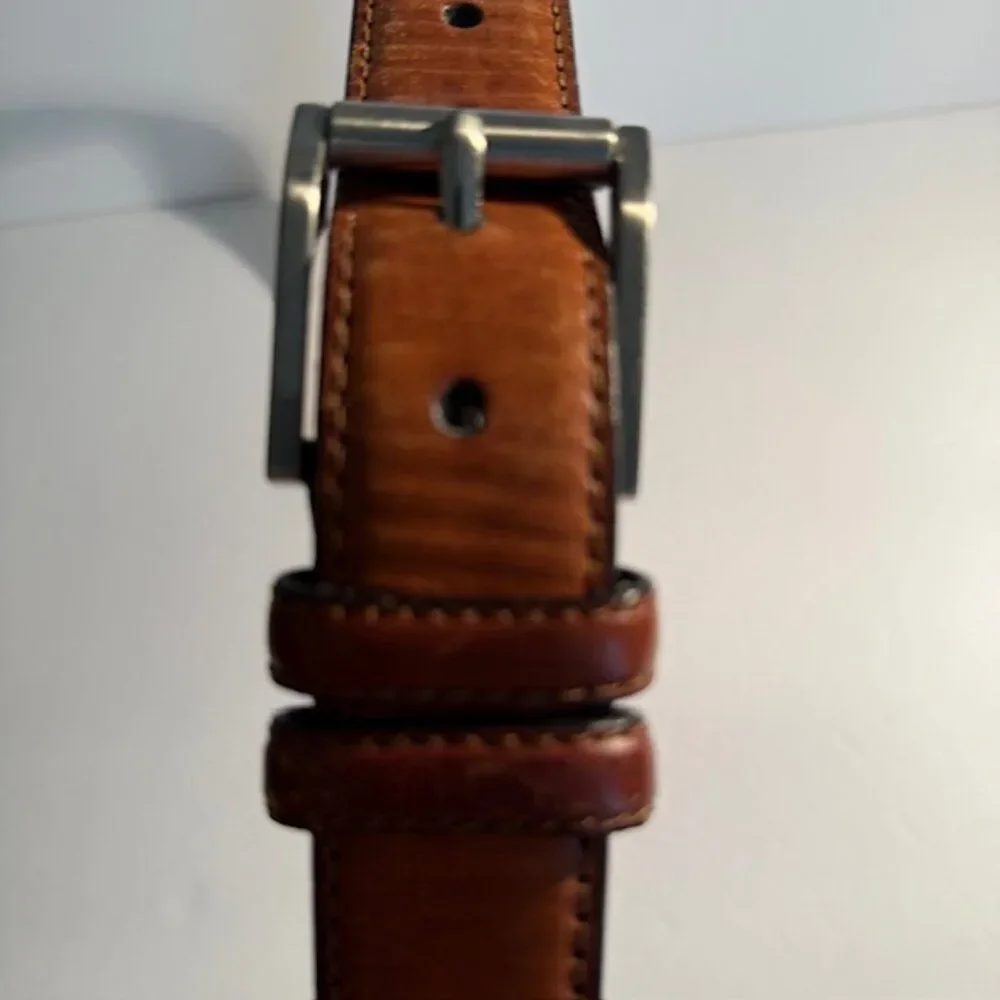 Fossil Brown Leather Belt Unisex Size 38